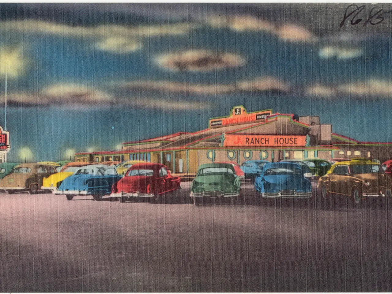 In the center of the image there is a depiction of cars and house. There is a depiction of street...