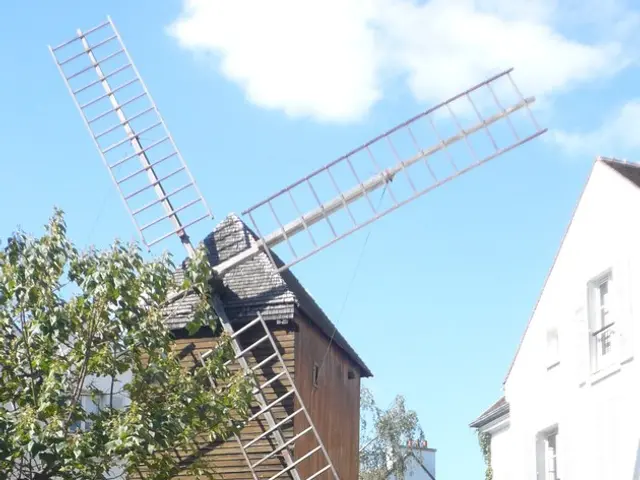 Windmill with the greatest height worldwide, nearly reaching the same stature as a television tower