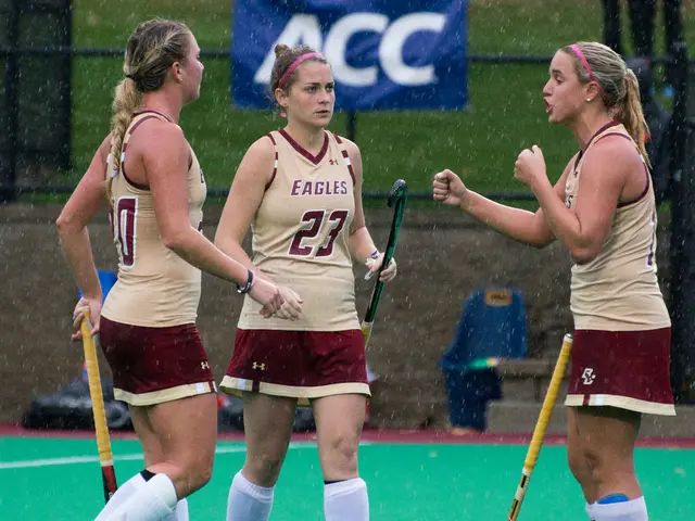 In the image there are three women and the woman standing on the right side is talking something.